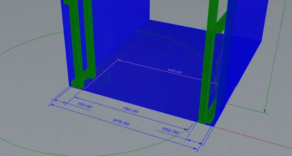 3D conception porte secrete noir cotes