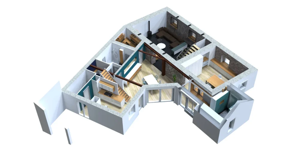 Modelisation et rendu avec Texture et meuble renovation