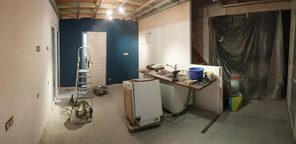 Moment des travaux avant ameublement