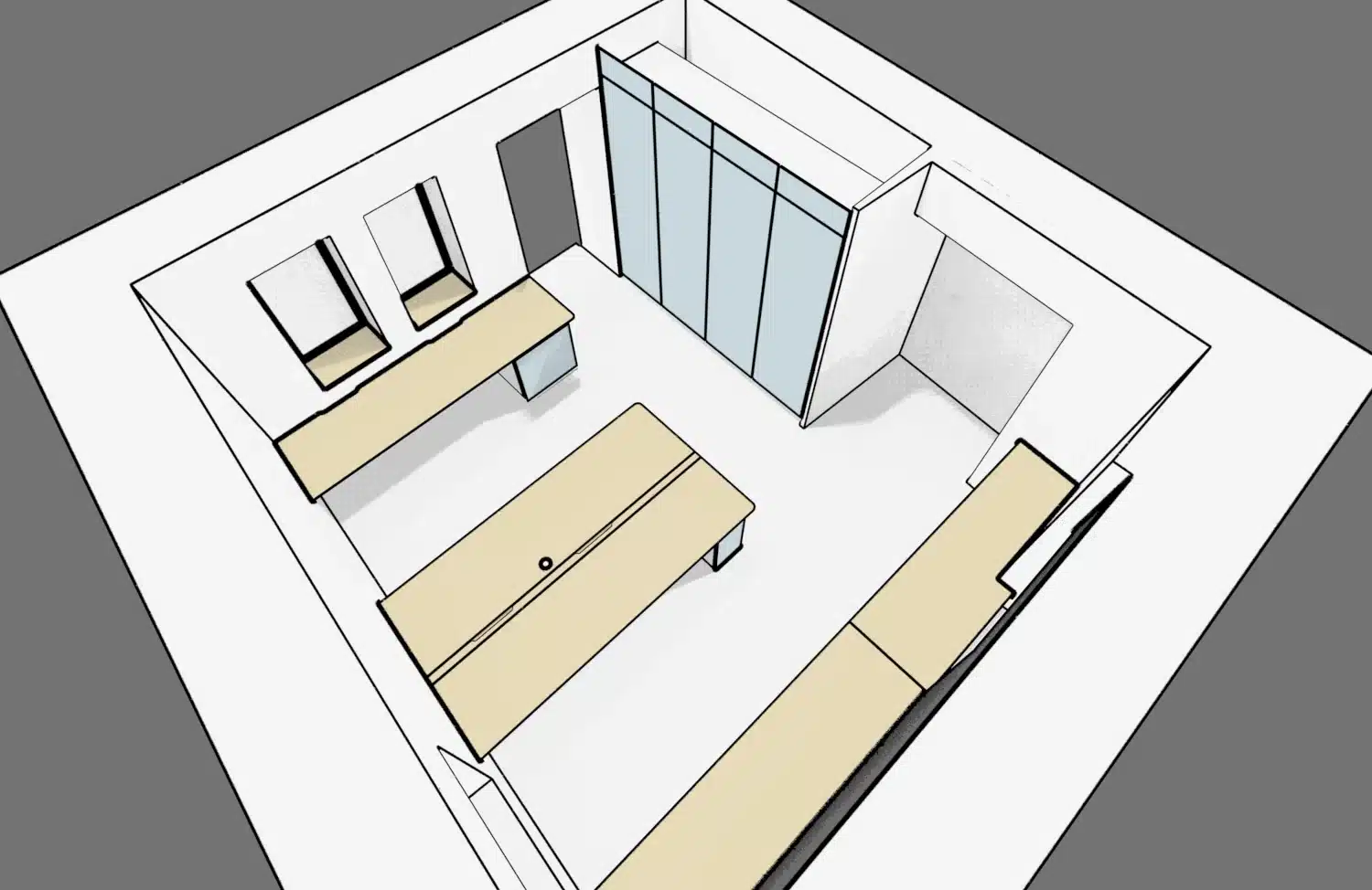 Intension design bureau rénovation bureau avec meuble sur mesure