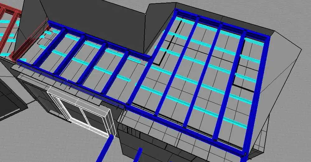 Structuration de la charpente Entree maison